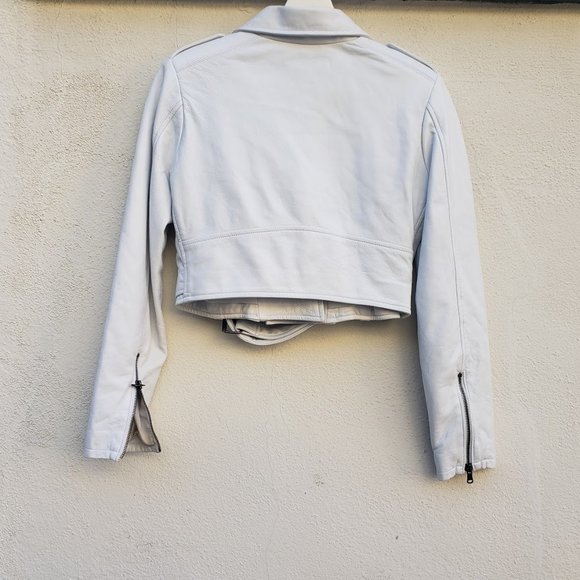 Alyson Eastman Crop Leather Moto Jacket - Picture 3 of 7